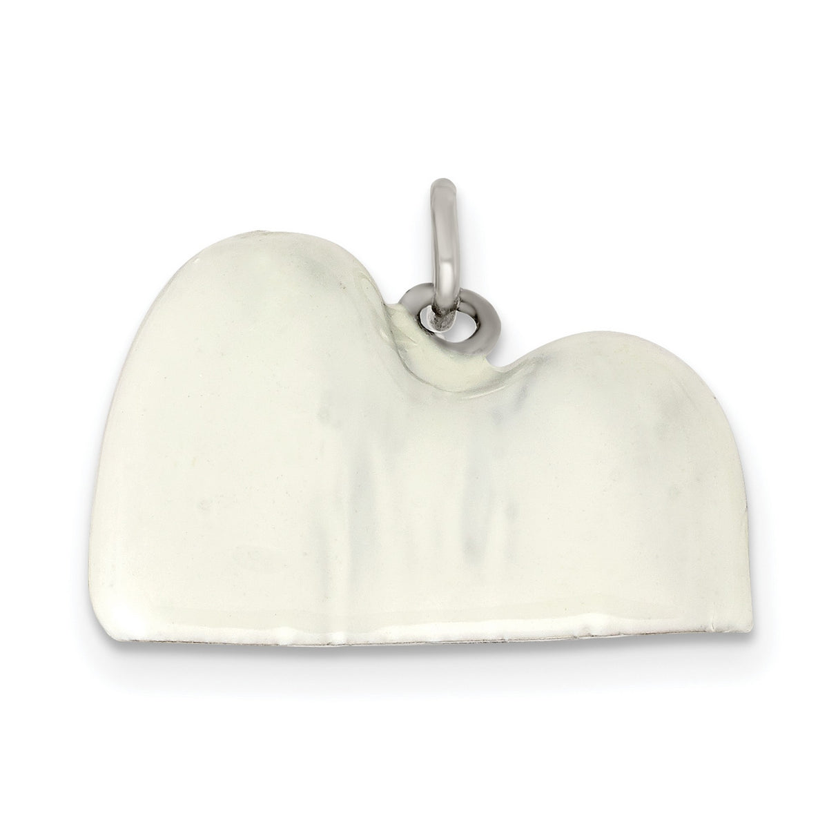 Sterling Silver Charm Pendant with White Enamel Baby Seal Design, Marine Life Theme