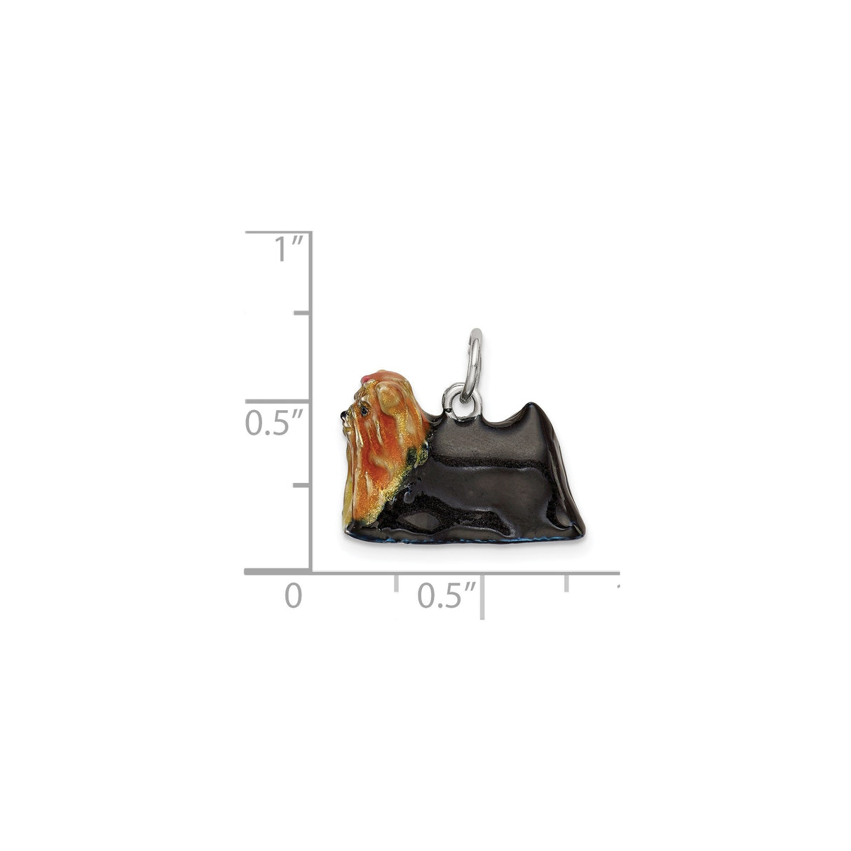 Sterling Silver Yorkshire Terrier Pendant with Enameled Dog Design for Women and Pet Lovers