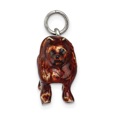 Sterling Silver Lion Pendant with Enamel, Symbol of Strength and Courage for Women or Unisex Wear