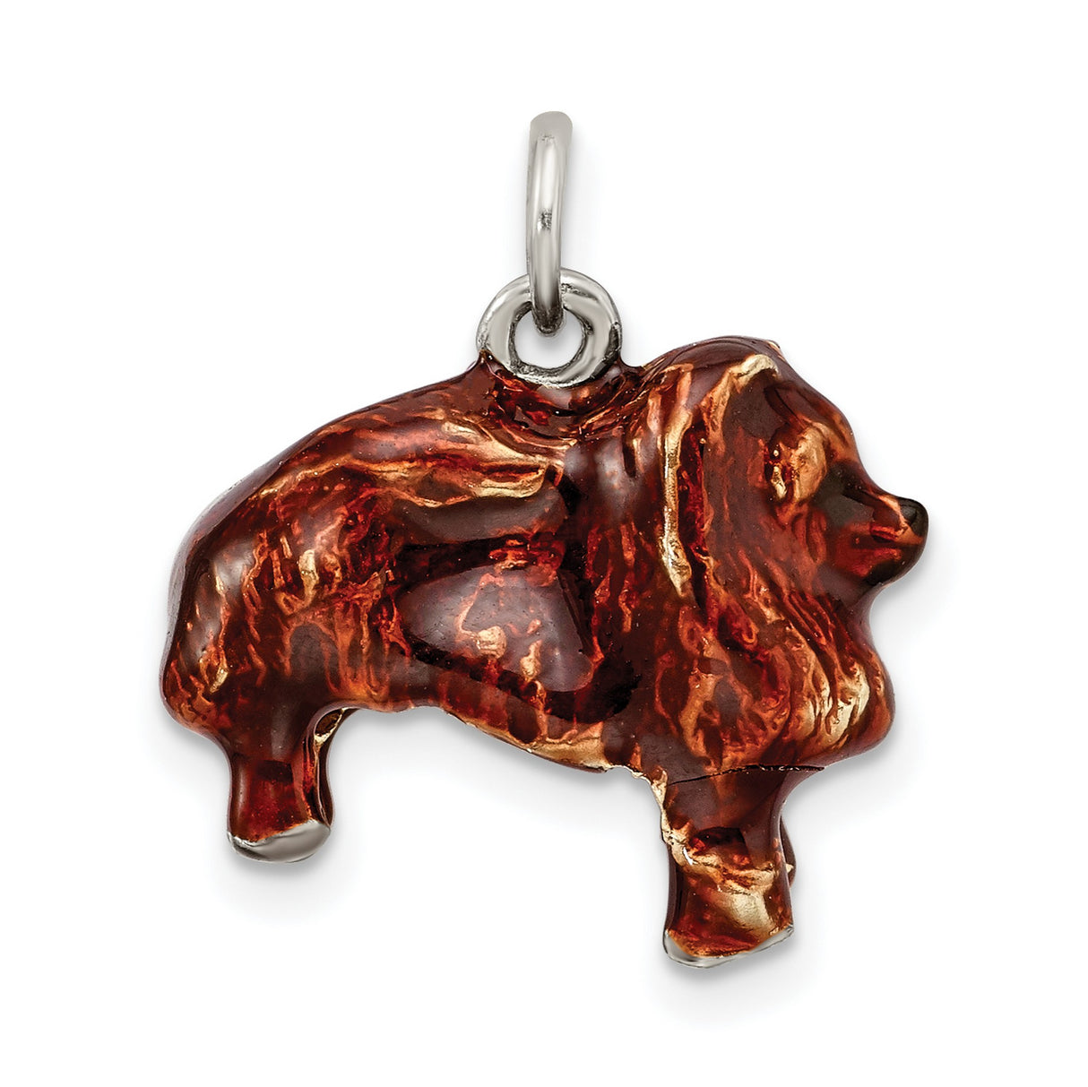 Sterling Silver Lion Pendant with Enamel, Symbol of Strength and Courage for Women or Unisex Wear