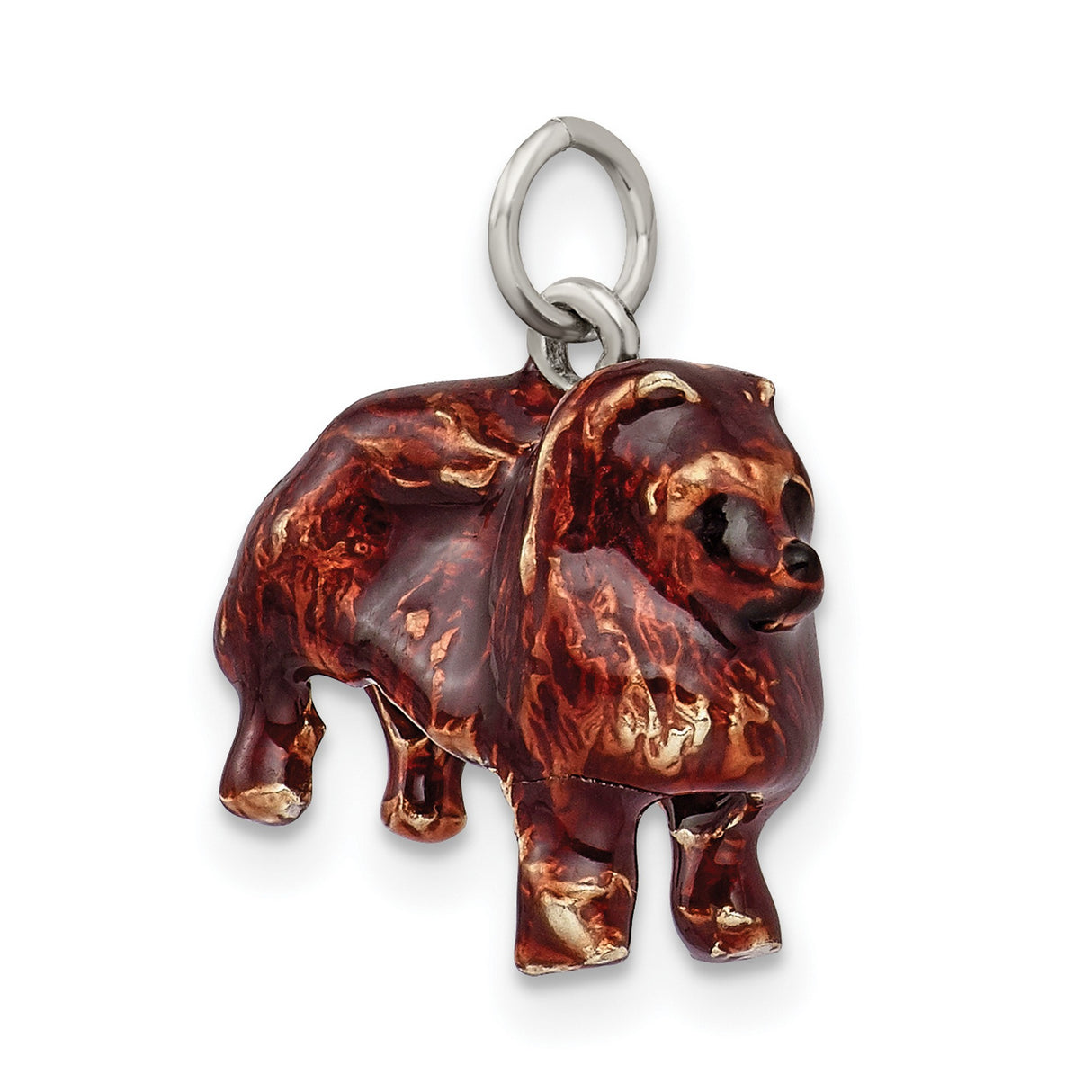 Sterling Silver Lion Pendant with Enamel, Symbol of Strength and Courage for Women or Unisex Wear