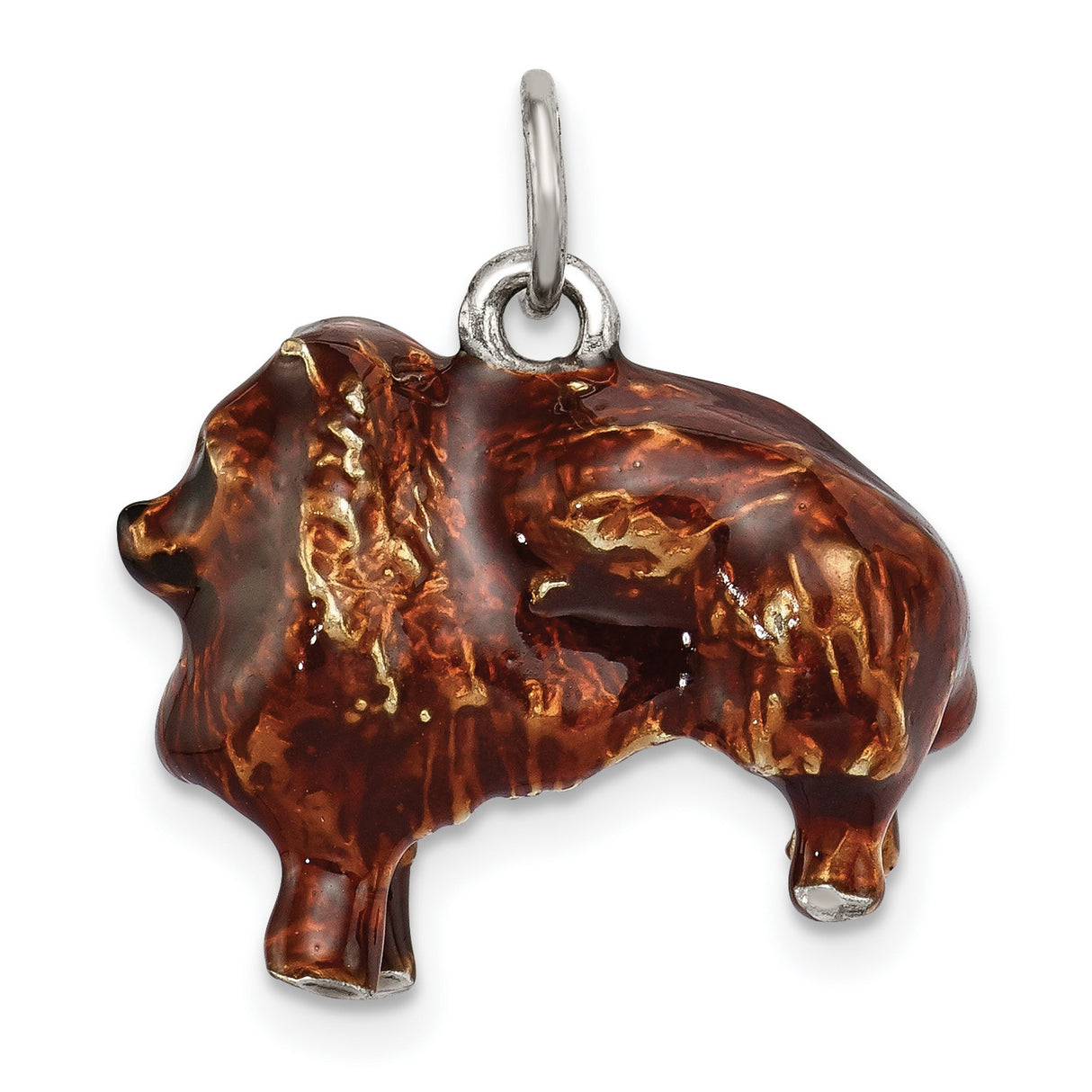 Sterling Silver Lion Pendant with Enamel, Symbol of Strength and Courage for Women or Unisex Wear