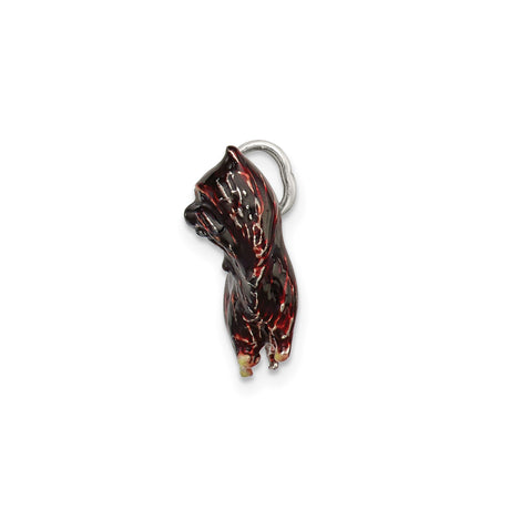 Sterling Silver Scottish Terrier Pendant, Enamel Dog Charm, Realistic Scottie Jewelry for Women or Unisex