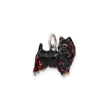 Sterling Silver Scottish Terrier Pendant, Enamel Dog Charm, Realistic Scottie Jewelry for Women or Unisex