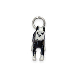 Sterling Silver Schnauzer Pendant with Hand Painted Enamel, Dog Charm for Women or Unisex Wear