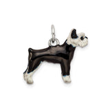 Sterling Silver Schnauzer Pendant with Hand Painted Enamel, Dog Charm for Women or Unisex Wear