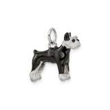 Sterling Silver Schnauzer Pendant with Hand Painted Enamel, Dog Charm for Women or Unisex Wear