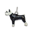 Sterling Silver Schnauzer Pendant with Hand Painted Enamel, Dog Charm for Women or Unisex Wear