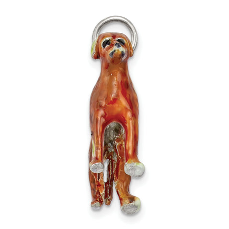 Enameled Rhodesian Ridgeback Charm Pendant in Real 925 Sterling Silver