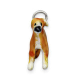 Sterling Silver Dog Charm Pendant with Realistic Orange Enamel Whippet Design