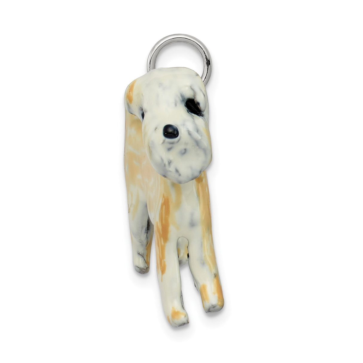 Sterling Silver Wheaten Terrier Pendant, Hand Painted Enamel Dog Charm, Pet Memorial Jewelry