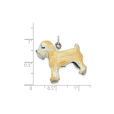 Sterling Silver Wheaten Terrier Pendant, Hand Painted Enamel Dog Charm, Pet Memorial Jewelry