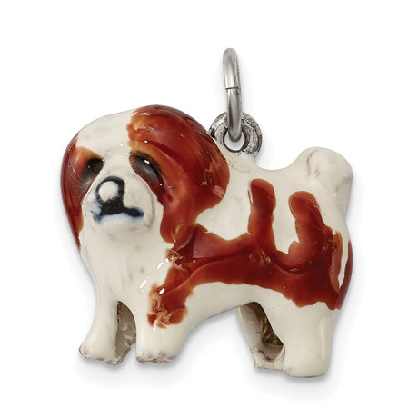 Sterling Silver Cavalier King Charles Spaniel Pendant Charm, Realistic Dog Jewelry