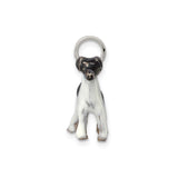 Sterling Silver Dog Pendant with Black and White Enamel Wire Fox Terrier Design