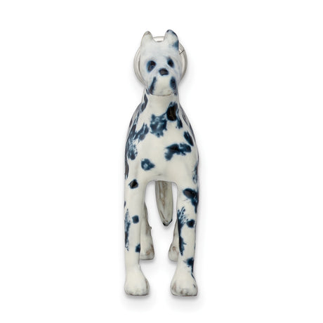 Sterling Silver Great Dane Pendant with Black and White Enamel, Dog Breed Jewelry for Women or Unisex