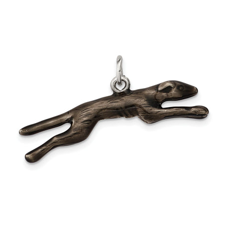 Enameled Greyhound Dog Charm Pendant in Real 925 Sterling Silver