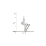 Sterling Silver Ice Skate Charm Pendant with Realistic Skating Boot Design for Women or Girls