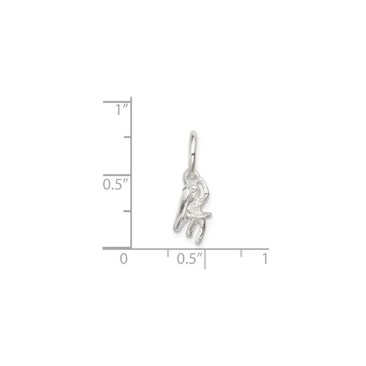 Sterling Silver Ballerina Charm Pendant Featuring Graceful Dance Pose for Women and Girls