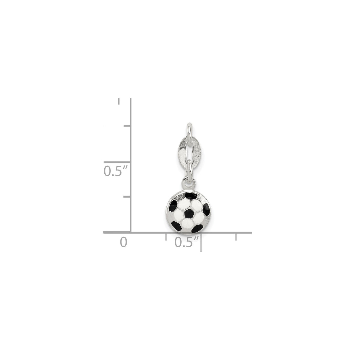 Sterling Silver Soccer Ball Pendant with Black and White Enamel Detailing, Unisex Sports Charm
