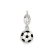 Sterling Silver Soccer Ball Pendant with Black and White Enamel Detailing, Unisex Sports Charm