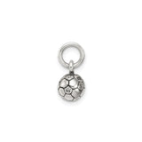 Sterling Silver Soccer Ball Pendant Charm with Hexagon and Pentagon Pattern, Unisex Sports Theme