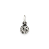 Sterling Silver Soccer Ball Pendant Charm with Hexagon and Pentagon Pattern, Unisex Sports Theme