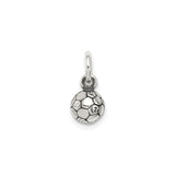 Sterling Silver Soccer Ball Pendant Charm with Hexagon and Pentagon Pattern, Unisex Sports Theme