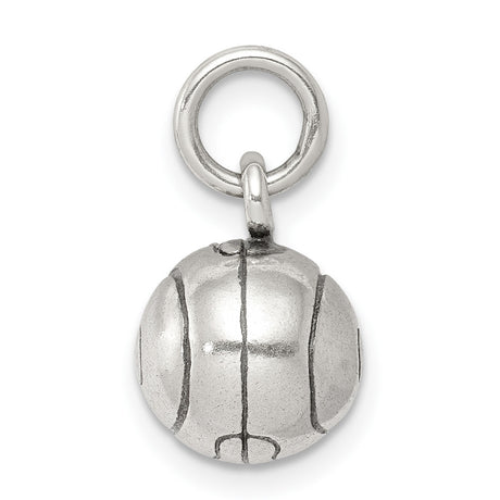 3-D Tennis Ball Charm Pendant in Real 925 Sterling Silver