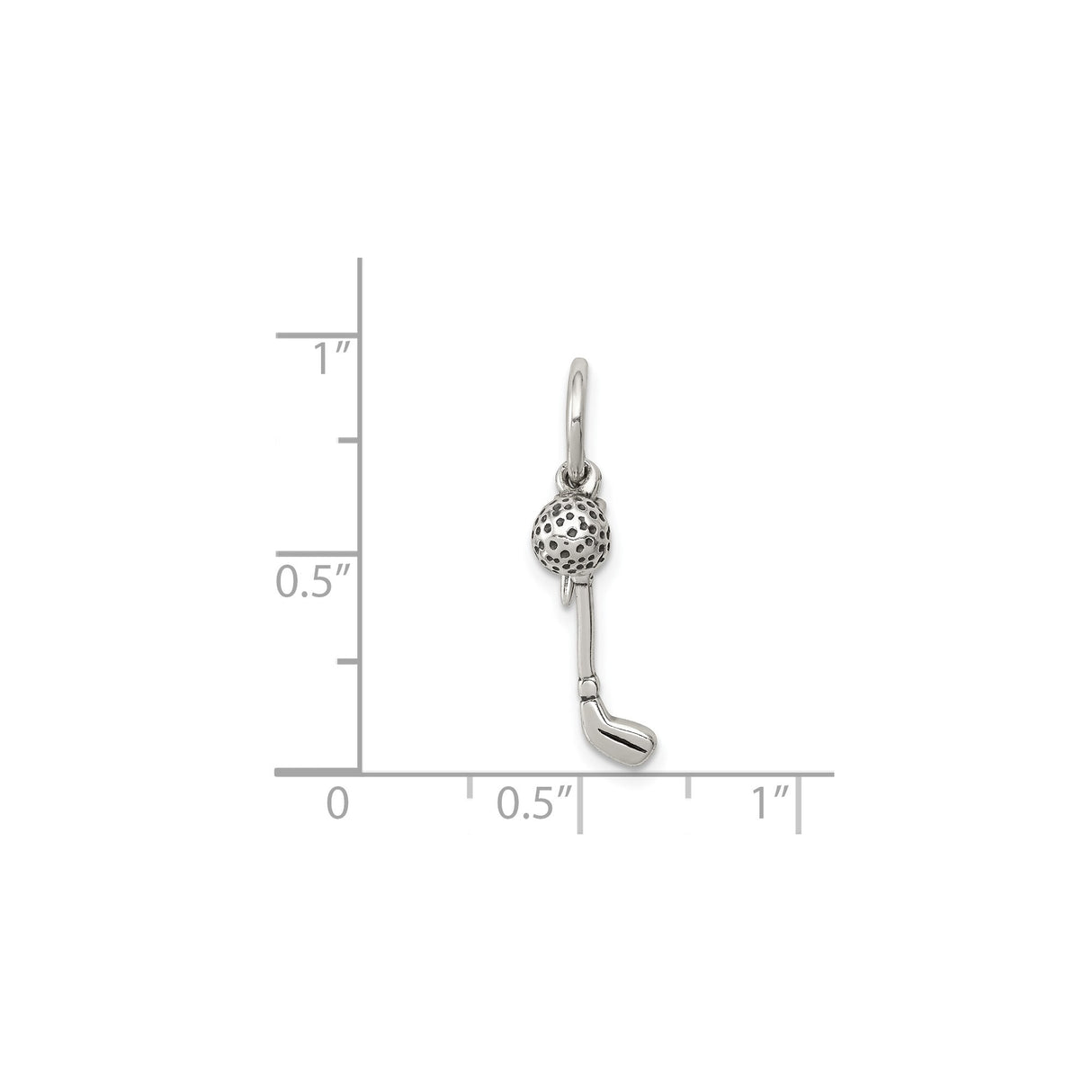 Sterling Silver Golf Club and Ball Pendant, Miniature Sports Charm for Golf Lovers