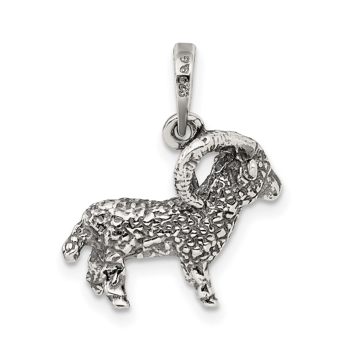 Aries The Ram Zodiac Symbol Charm Pendant in Real 925 Sterling Silver