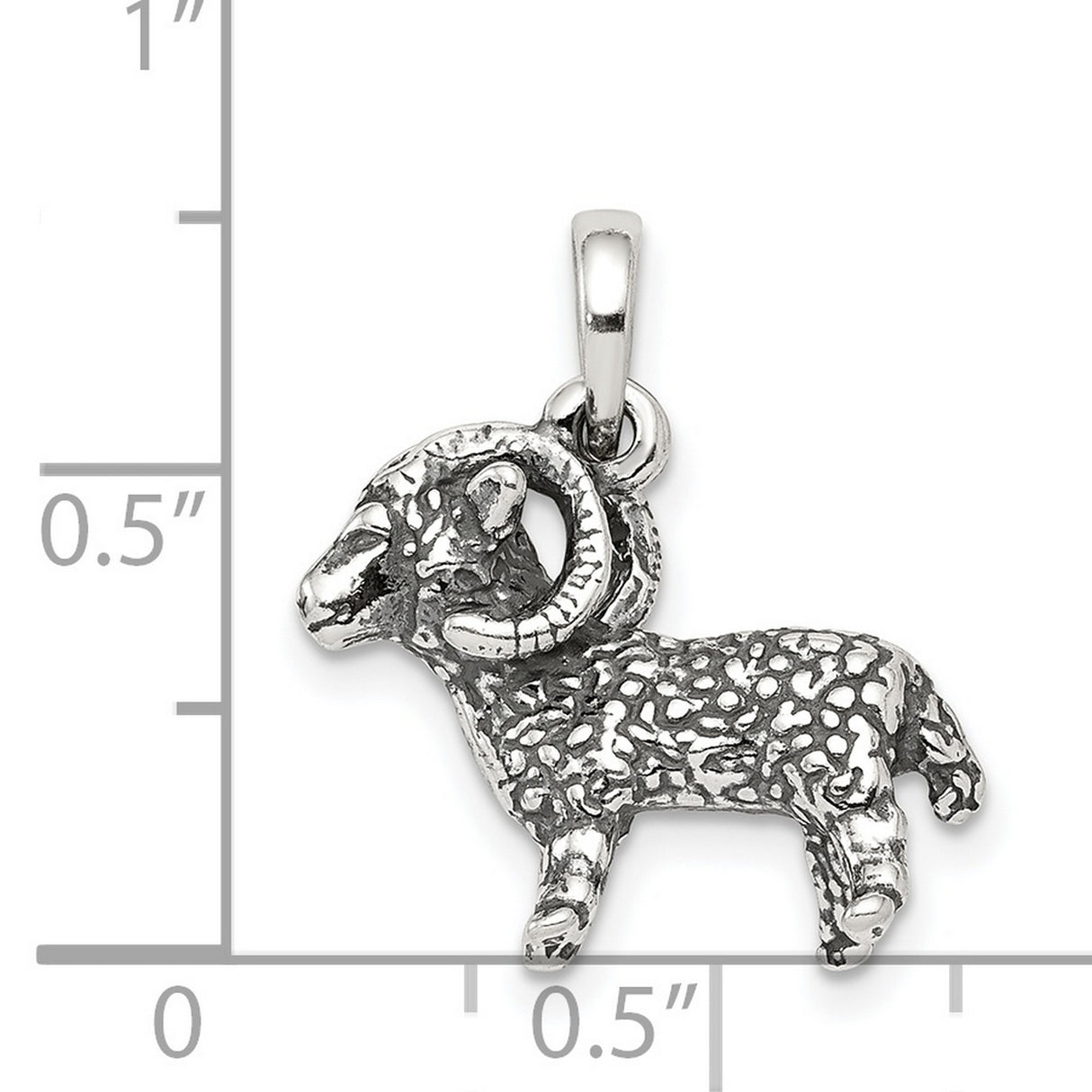 Aries The Ram Zodiac Symbol Charm Pendant in Real 925 Sterling Silver