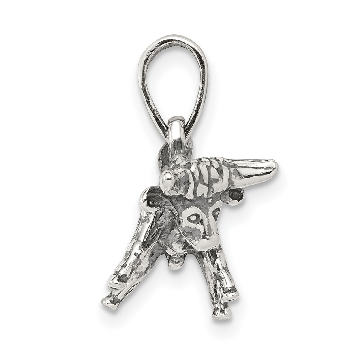 Taurus The Bull Zodiac Symbol Charm Pendant in Real 925 Sterling Silver