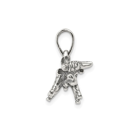 Sterling Silver Charging Bull Pendant, Taurus Zodiac Animal Totem Design for Men or Unisex