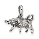 Taurus The Bull Zodiac Symbol Charm Pendant in Real 925 Sterling Silver