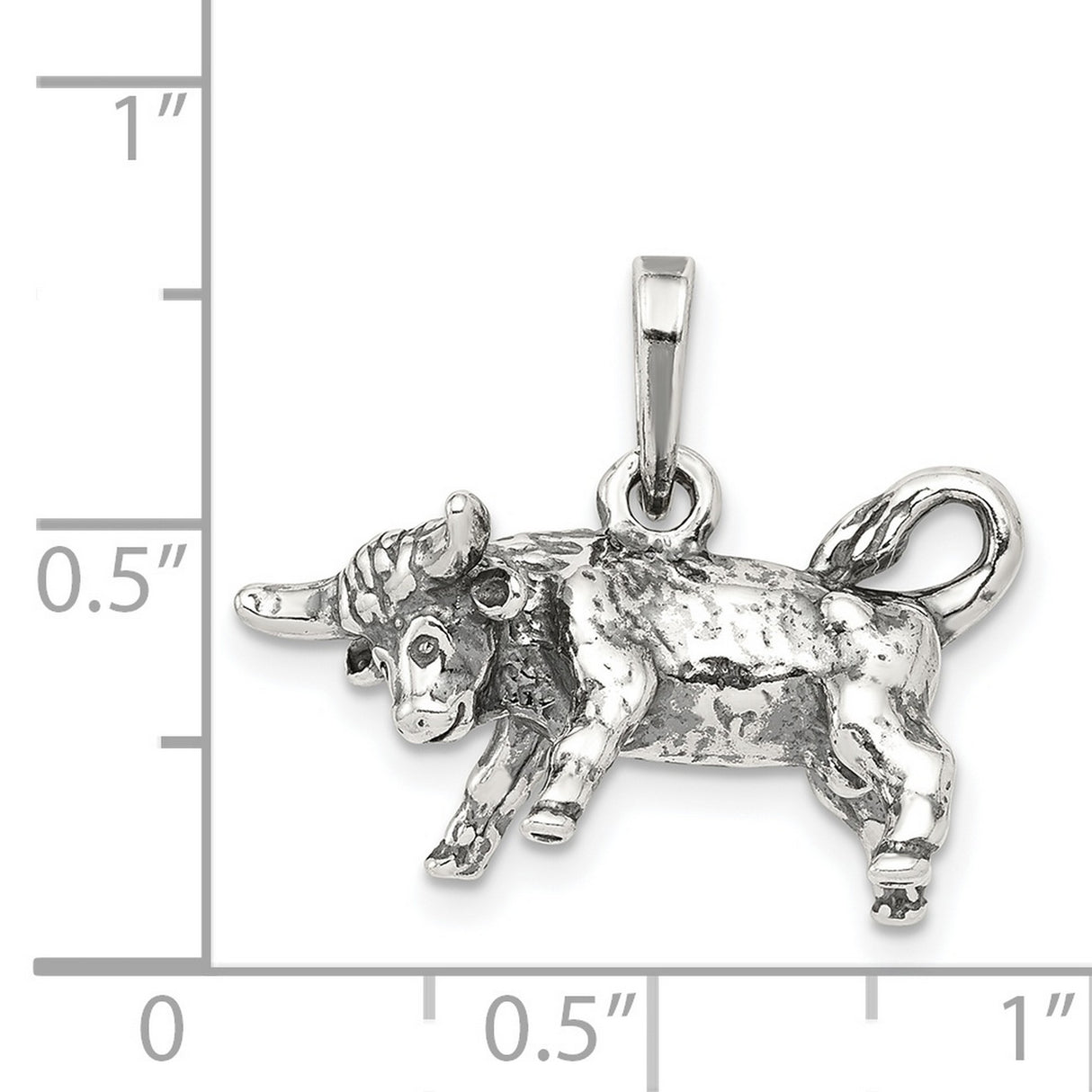 Taurus The Bull Zodiac Symbol Charm Pendant in Real 925 Sterling Silver
