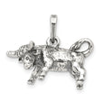 Taurus The Bull Zodiac Symbol Charm Pendant in Real 925 Sterling Silver