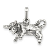 Taurus The Bull Zodiac Symbol Charm Pendant in Real 925 Sterling Silver