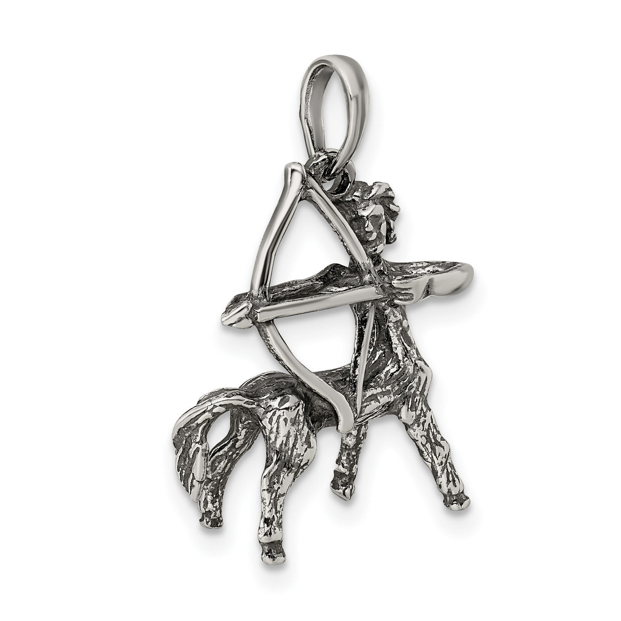 Sagittarius Centaur Archer Zodiac Sign Charm Pendant in Real 925 Sterling Silver