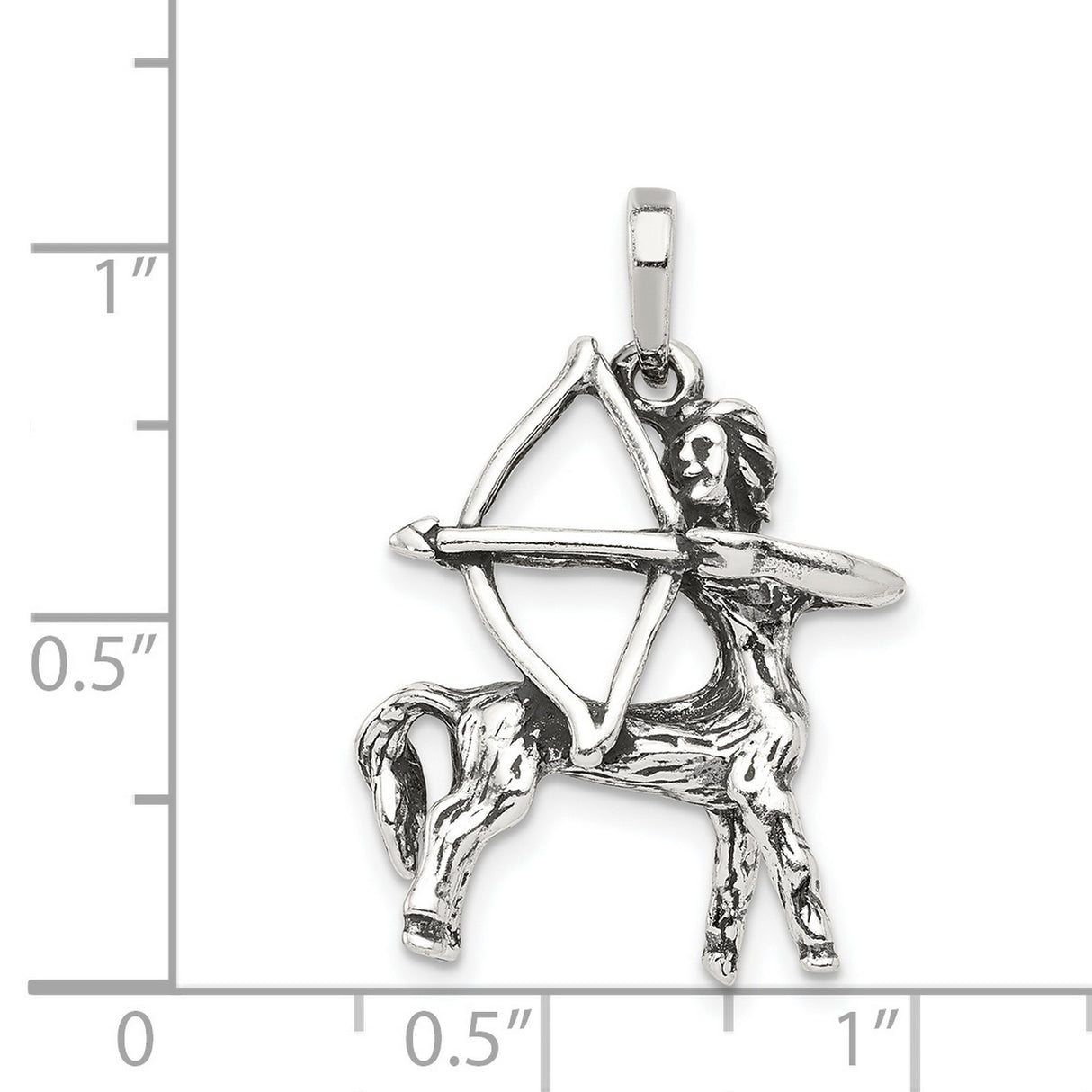 Sagittarius Centaur Archer Zodiac Sign Charm Pendant in Real 925 Sterling Silver