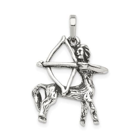 Sterling Silver Pendant with Sagittarius Zodiac Centaur Archer Symbol, Astrology Charm