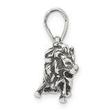 Leo Lion Zodiac Charm Pendant in Real 925 Sterling Silver
