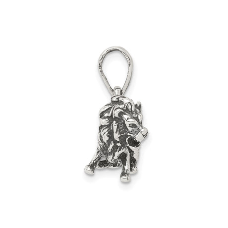 Sterling Silver Lion Head Pendant, Roaring Lion Design, Strength and Leadership Symbol for Men