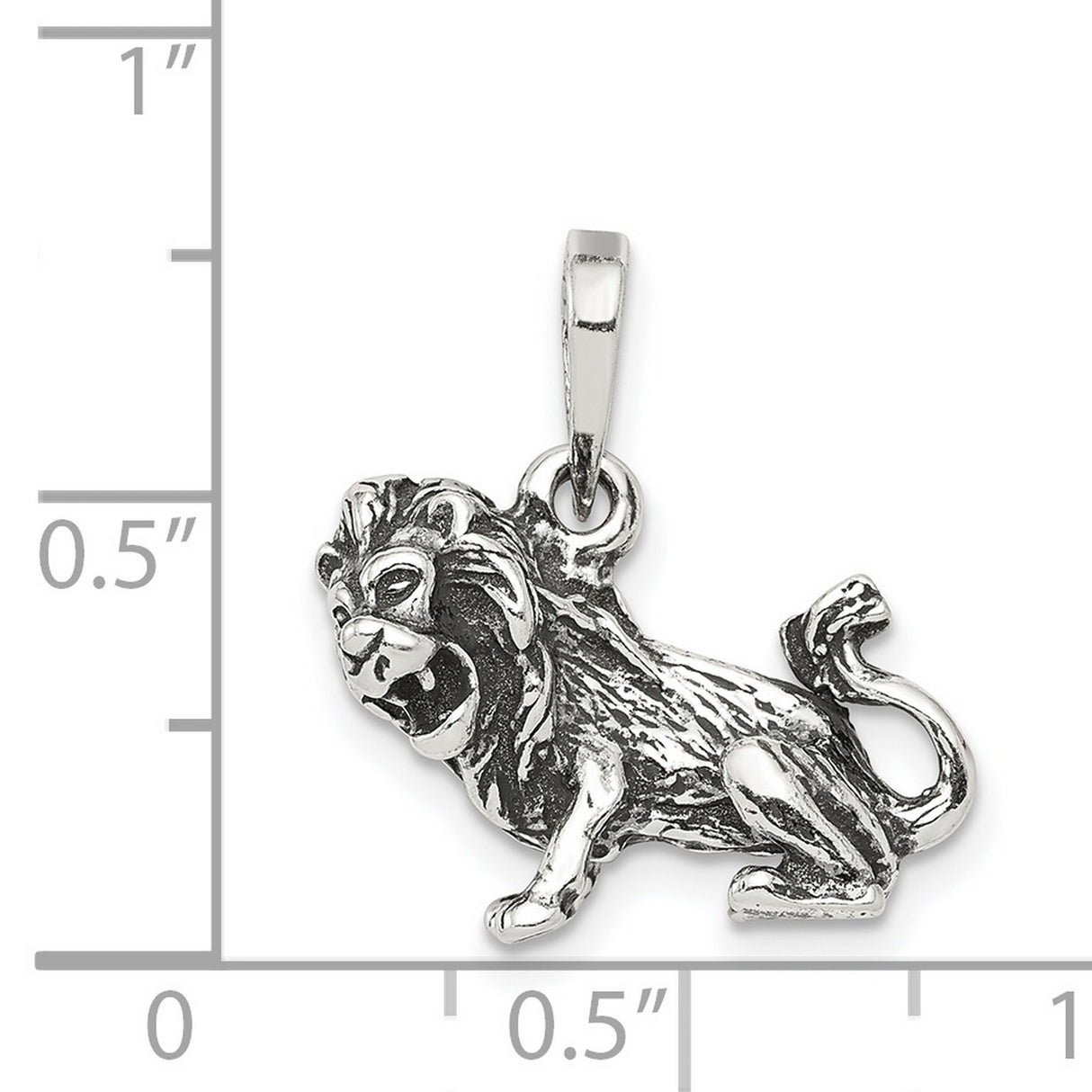 Leo Lion Zodiac Charm Pendant in Real 925 Sterling Silver