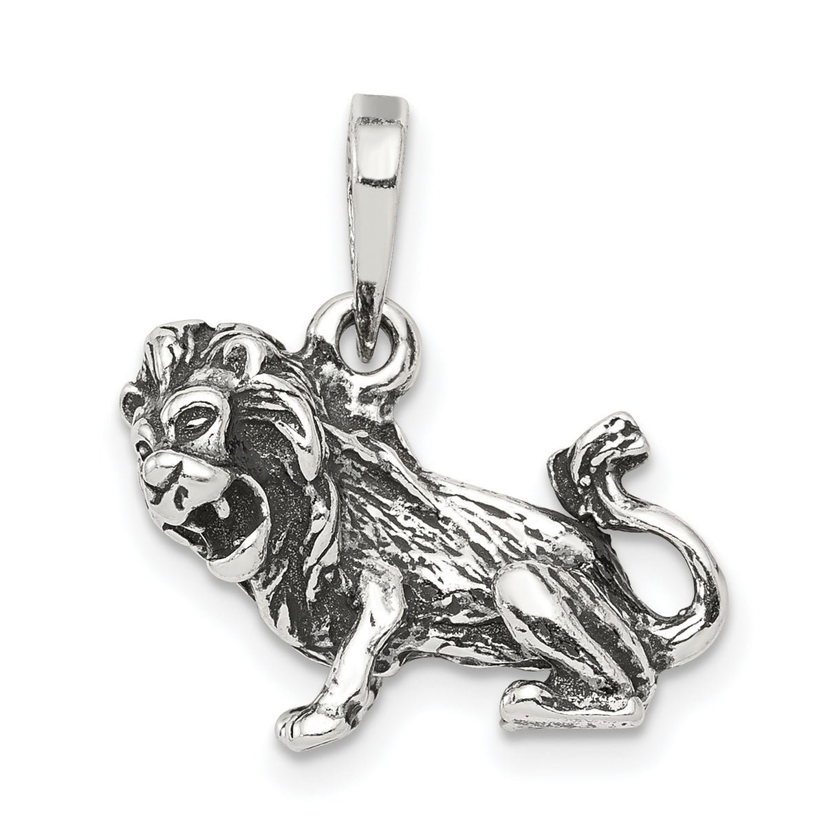 Leo Lion Zodiac Charm Pendant in Real 925 Sterling Silver