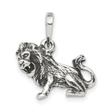 Leo Lion Zodiac Charm Pendant in Real 925 Sterling Silver