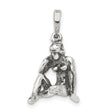 Sitting Virgo Maiden Charm Pendant in Real 925 Sterling Silver
