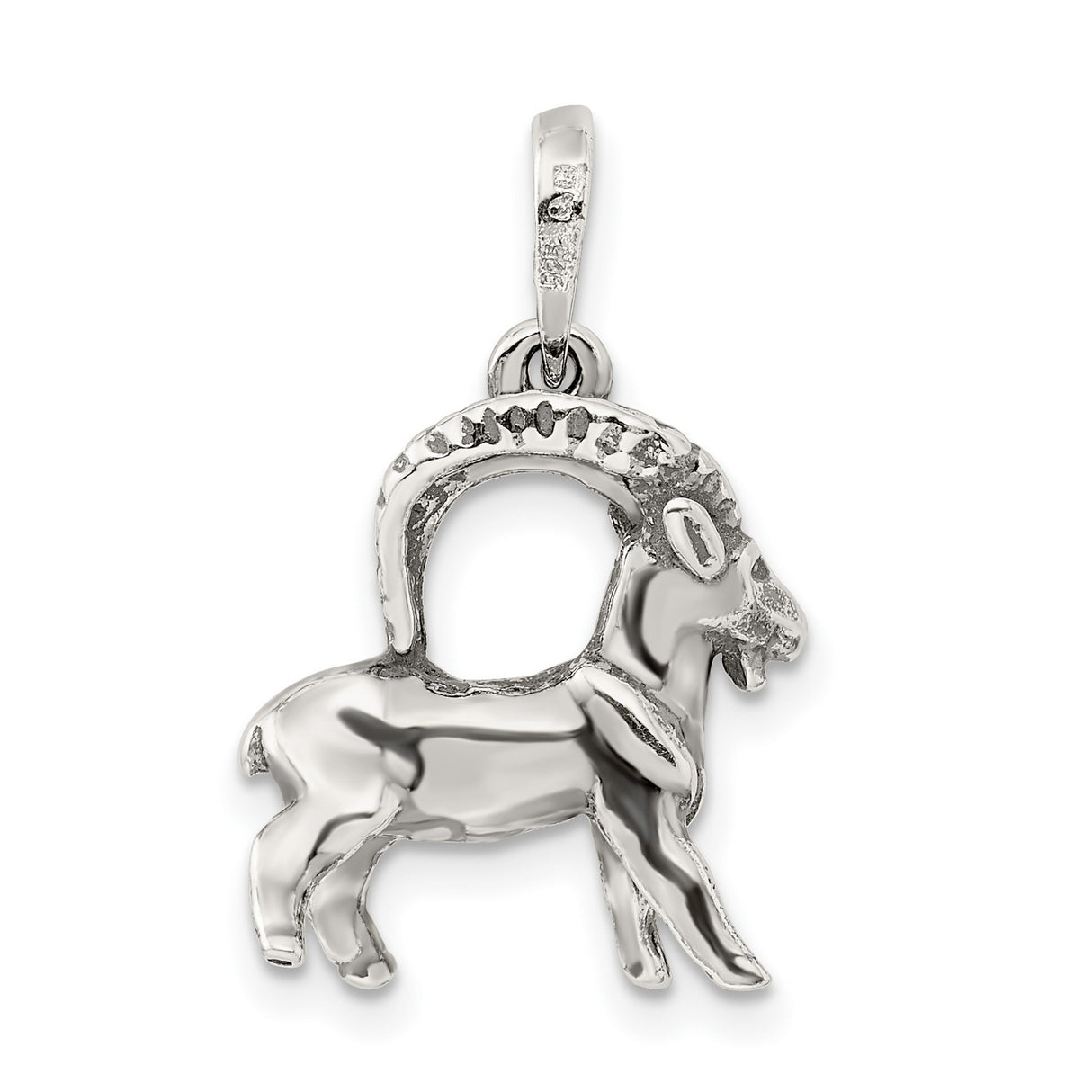 Capricorn Goat Zodiac Symbol Charm Pendant in Real 925 Sterling Silver