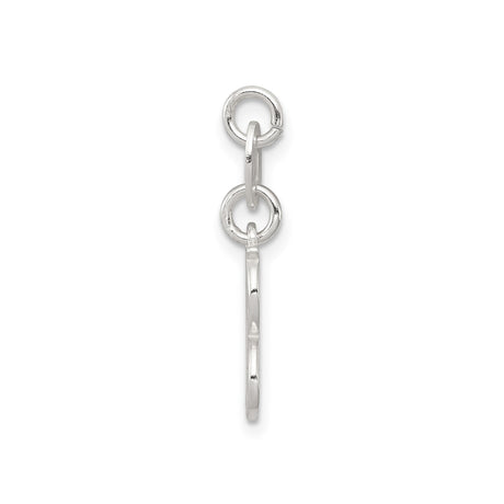 Sterling Silver Initial B Pendant, Cursive Script Letter Charm for Necklace or Bracelet