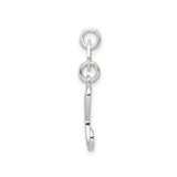 Sterling Silver Script Initial Pendant, Cursive Letter E Charm for Women
