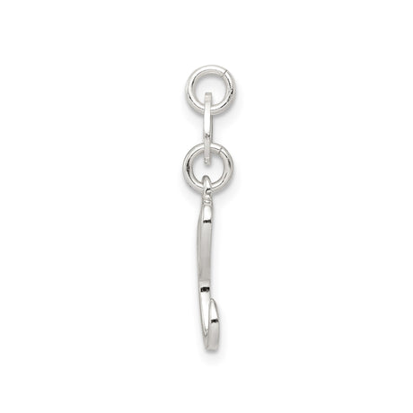 Sterling Silver Script Initial Pendant, Cursive Letter E Charm for Women